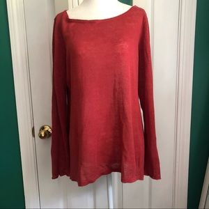Eileen Fisher Burnt Orange Linen Sweater medium